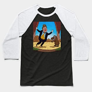 Watercolor man dancing with groundhog Baseball T-Shirt